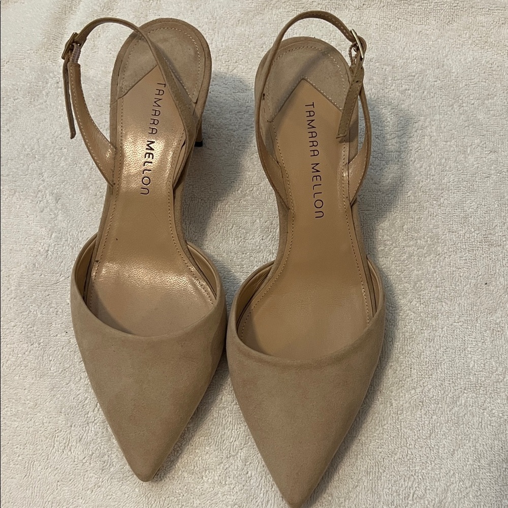 Tamara Mellon Beige Pointed Heels